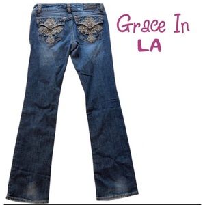 Grace in LA Jeans embellished back pockets